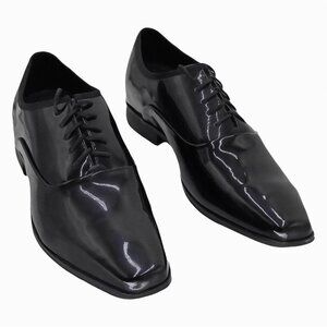 Calvin Klein Mens Cardiff Round Toe Dress Shoes Black Patent US 11M EU 44